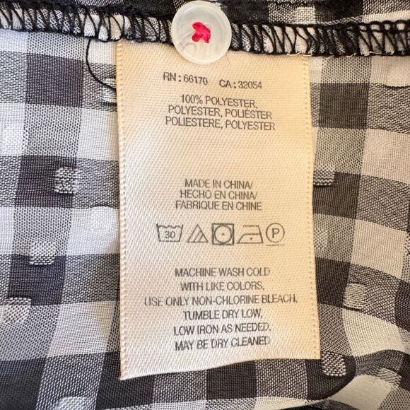 MAEVE ANTHROPOLOGIE Black/White Gingham Sleeveless Button Down Blouse SZ S #2467 - Picture 14 of 15